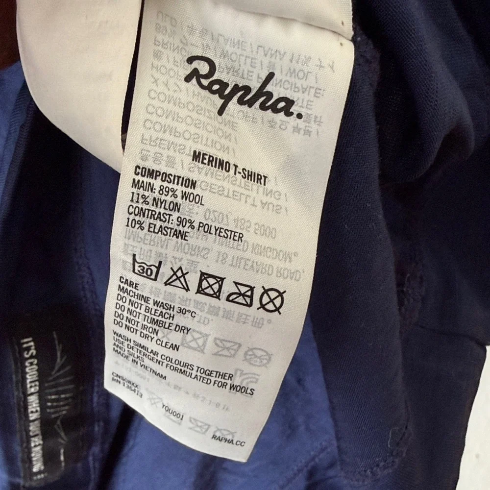 Rapha sz S Navy Blue Merino Men's Shirt great pre owned condition.